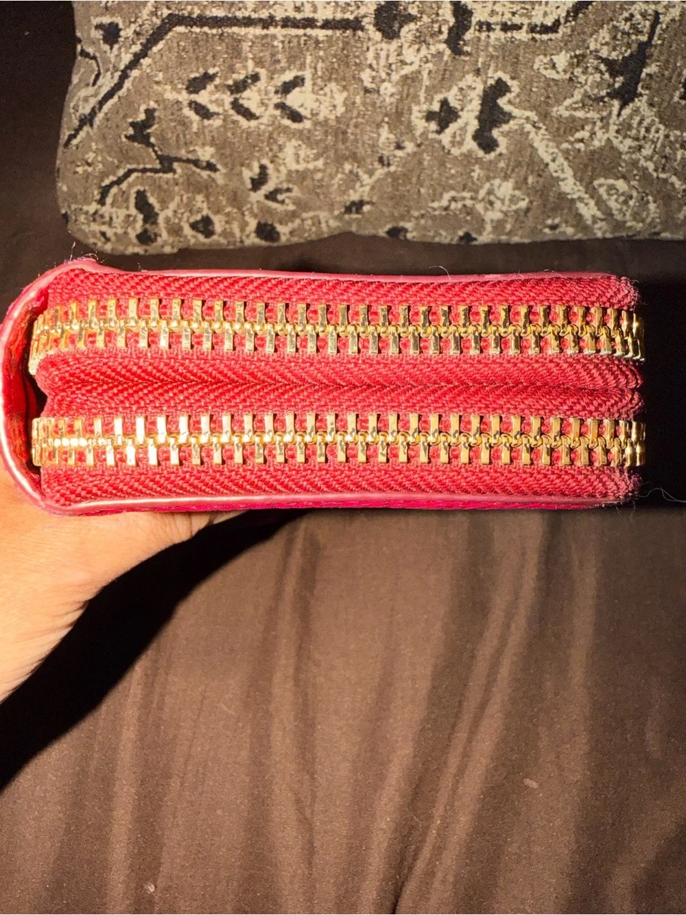 Tory Burch Fuchsia Pebbled Zip Wallet with Gold Logo. **See Call outs **